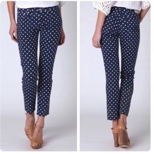 AG Navy and White Polka Dot Jean